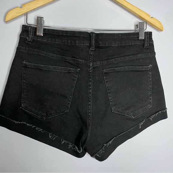 Zara High Waisted Black Denim Short - Picture 4 of 5